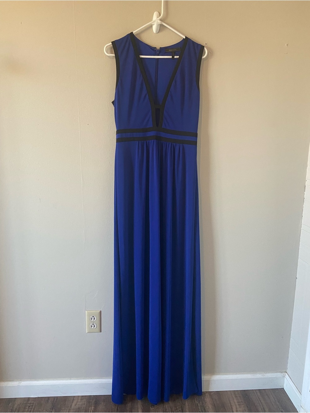 Royal blue gown medium bcbg max azria Juliette wedding guest formal event deep v